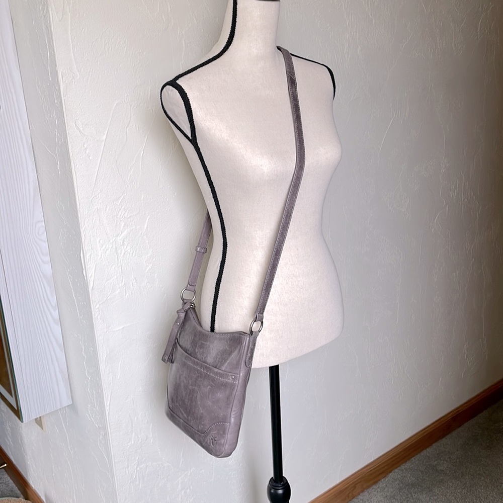 💜 Frye - Melissa Swing Pack Zip Crossbody Bag in Color Amethyst - Picture 9 of 16